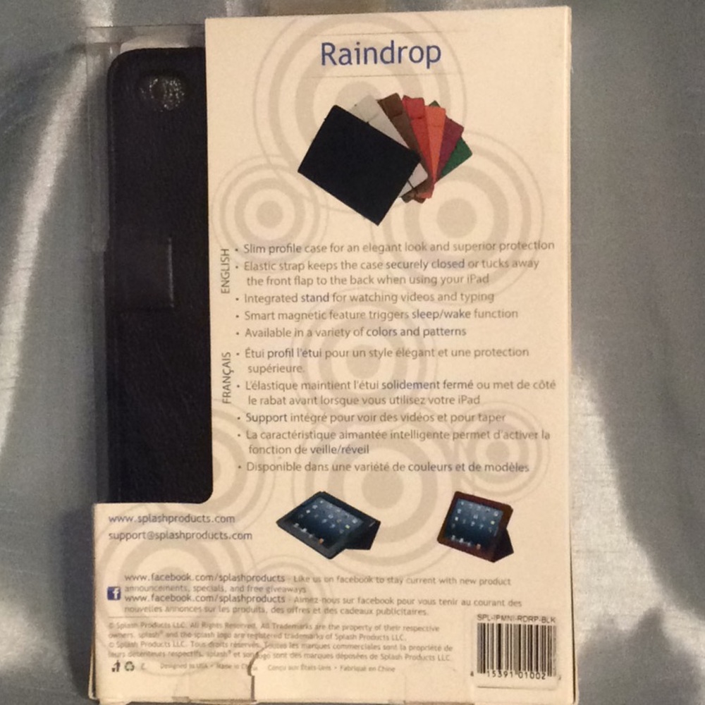 Splash Raindrop LEATHER case for iPad Mini, NWT - Picture 6 of 6